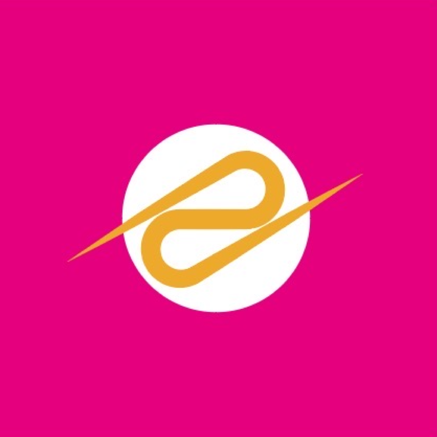 Exponentials logotype yellow pink